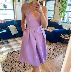 Elia-Cher lilac purple fit and flare sundress with pockets